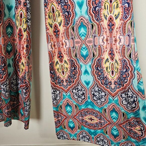 EUC LIKE NEW CHATOYANT WIDE LEG MANDALA PRINT BOHO SLINKY PANTS WIDE LEG PANT L - Picture 6 of 13